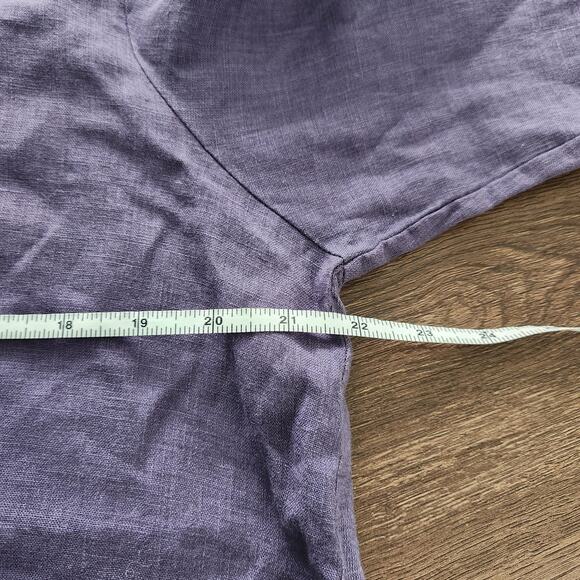ALPHA STUDIO Linen Top‎ M/L Purple Cottage Minimalist Beach Coastal Grandma - Picture 8 of 9